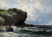 Alfred Thompson Bricher Rocky Head with Sailboats in Distance Germany oil painting artist